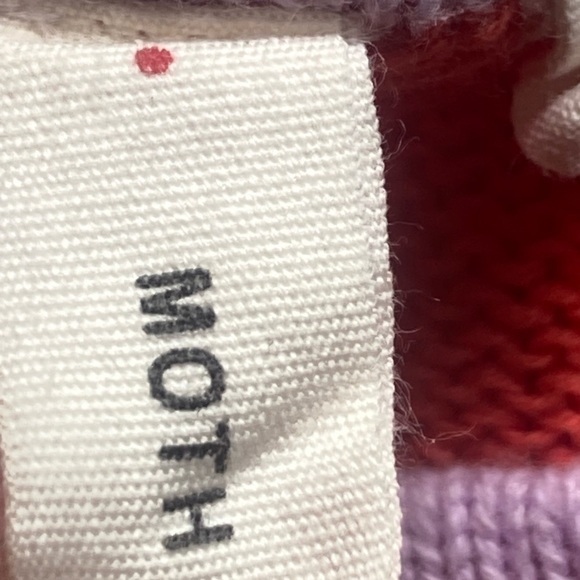 Anthropologie Moth size XS orange lilac trim  scoop neck sweater GUC - Picture 3 of 6